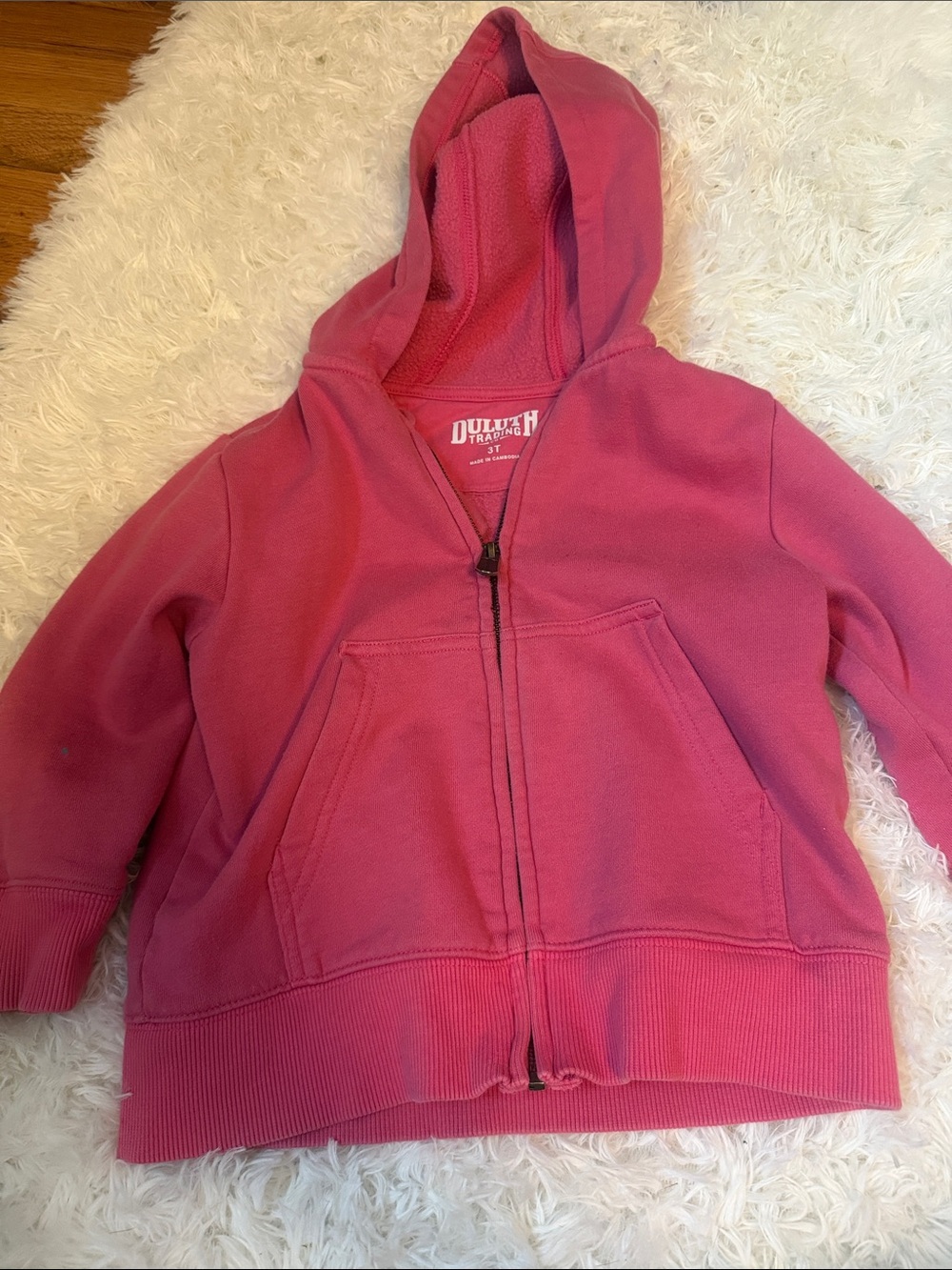 Duluth Trading Co Kids Raspberry Full-Zip Hoodie